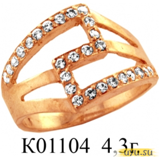 Золотое кольцо 585 пробы с фианитом, К01104