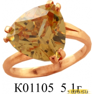 Золотое кольцо 585 пробы с фианитом, К01105