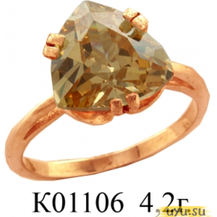 Золотое кольцо 585 пробы с фианитом, К01106