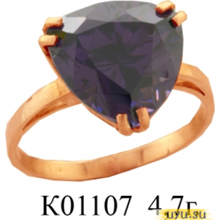 Золотое кольцо 585 пробы с фианитом, К01107