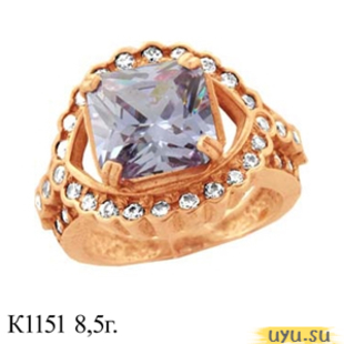 Золотое кольцо 585 пробы с фианитом, К1151
