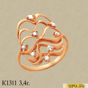 Золотое кольцо 585 пробы без камней К1311