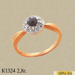 Золотое кольцо 585 пробы с фианитом, К1324