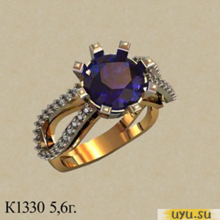 Золотое кольцо 585 пробы с фианитом, К1330