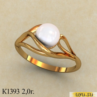 Золотое кольцо 585 пробы с фианитом, К1393