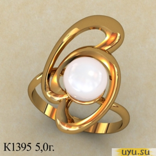 Золотое кольцо 585 пробы с фианитом, К1395