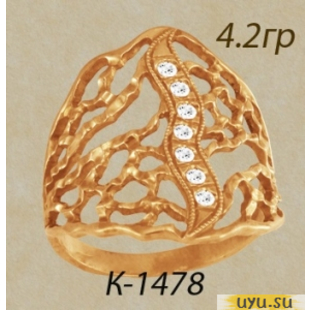 Золотое кольцо 585 пробы без камней К1478