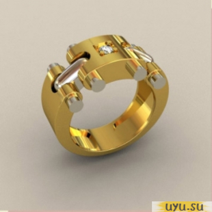 Золотое кольцо-печатка (перстень), 585 пробы с фианитом, КП1548