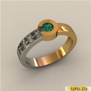 Золотое кольцо-печатка (перстень), 585 пробы с фианитом, КП1603