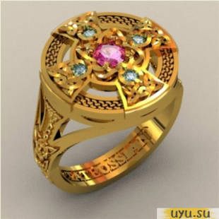 Золотое кольцо-печатка (перстень), 585 пробы с фианитом, КП1653