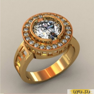 Золотое кольцо-печатка (перстень), 585 пробы с фианитом, КП1728