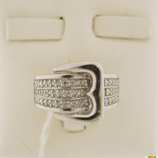 Серебряное кольцо 925 пробы с фианитом, 2200000204189