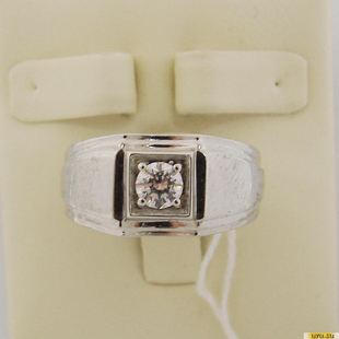 Серебряное кольцо-печатка (перстень), 925 пробы с фианитом, 2200000309129