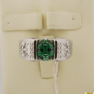 Серебряное кольцо-печатка (перстень), 925 пробы с фианитом, 2200000347978