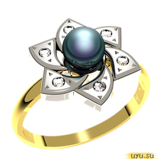 Золотое кольцо 585 пробы с фианитом, 1177 в комплекте с 4223