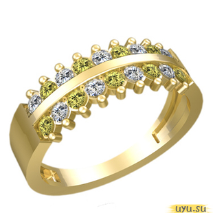 Золотое кольцо 585 пробы с фианитом, 2300 в комплекте с 4239