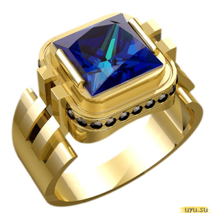 Золотое кольцо-печатка (перстень), 585 пробы с фианитом, 3019