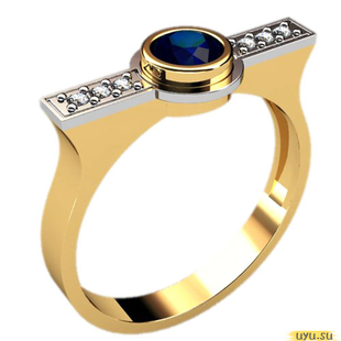Золотое кольцо-печатка (перстень), 585 пробы с фианитом, 3024