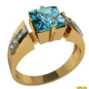 Золотое кольцо-печатка (перстень), 585 пробы с фианитом, 3025