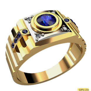 Золотое кольцо-печатка (перстень), 585 пробы с фианитом, 3027