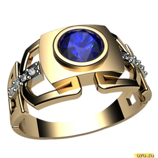 Золотое кольцо-печатка (перстень), 585 пробы с фианитом, 3029
