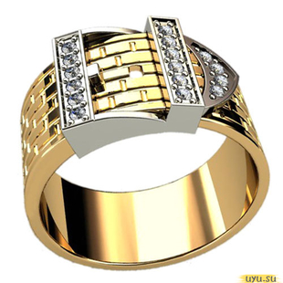 Золотое кольцо-печатка (перстень), 585 пробы с фианитом, 3031