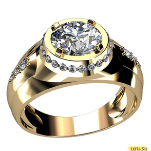 Золотое кольцо-печатка (перстень), 585 пробы с фианитом, 3040