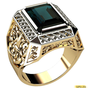 Золотое кольцо-печатка (перстень), 585 пробы с фианитом, 3043