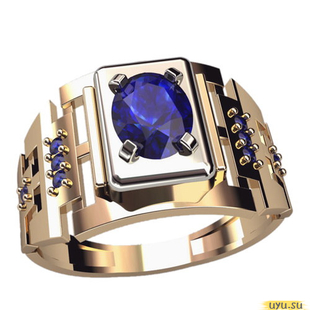 Золотое кольцо-печатка (перстень), 585 пробы с фианитом, 3048