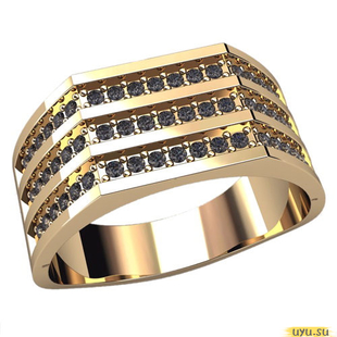 Золотое кольцо-печатка (перстень), 585 пробы с фианитом, 3062