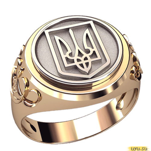 Золотое кольцо-печатка (перстень), 585 пробы с фианитом, 3074