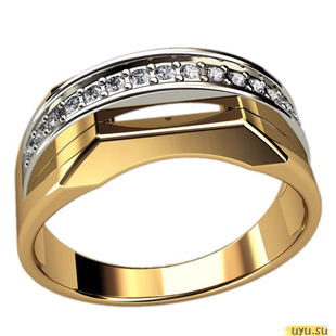 Золотое кольцо-печатка (перстень), 585 пробы с фианитом, 3080