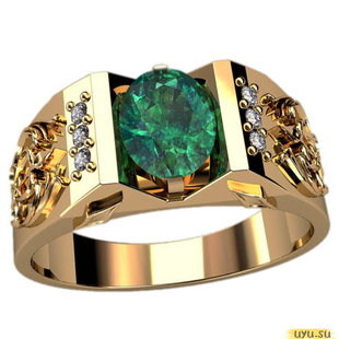 Золотое кольцо-печатка (перстень), 585 пробы с фианитом, 3081