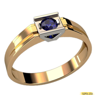 Золотое кольцо-печатка (перстень), 585 пробы с фианитом, 3082
