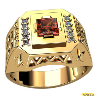 Золотое кольцо-печатка (перстень), 585 пробы с фианитом, 3086