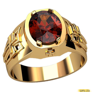 Золотое кольцо-печатка (перстень), 585 пробы с фианитом, 3097
