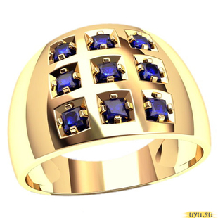 Золотое кольцо-печатка (перстень), 585 пробы с фианитом, 3115