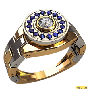 Золотое кольцо-печатка (перстень), 585 пробы с фианитом, 3116