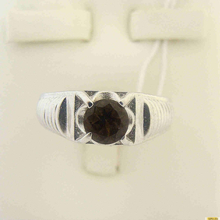 Серебряное кольцо-печатка (перстень), 925 пробы с топазом, фианитом, 2200000164445