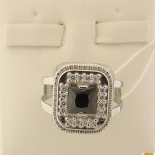 Серебряное кольцо-печатка (перстень), 925 пробы с фианитом, 2200000390158