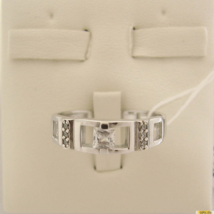Серебряное кольцо-печатка (перстень), 925 пробы с фианитом, 2200000404015