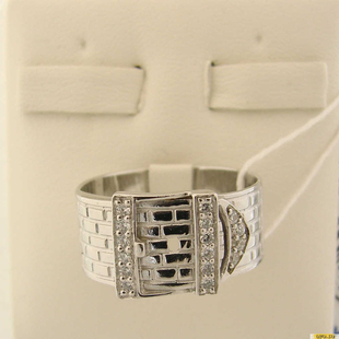 Серебряное кольцо-печатка (перстень), 925 пробы с фианитом, 2200000404831