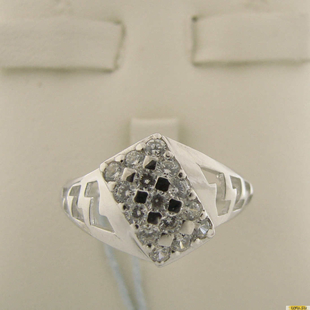Серебряное кольцо 925 пробы с фианитом, 2200000411143