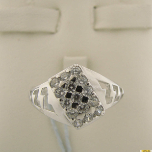 Серебряное кольцо 925 пробы с фианитом, 2200000411181