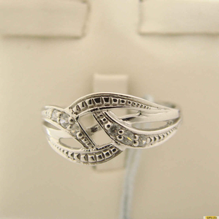 Серебряное кольцо 925 пробы с фианитом, 2200000411365