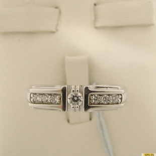 Серебряное кольцо-печатка (перстень), 925 пробы с фианитом, 2200000411600