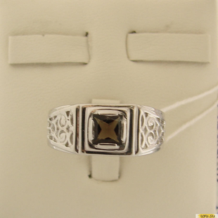 Серебряное кольцо-печатка (перстень), 925 пробы с топазом, 2200000413178