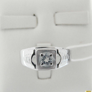 Серебряное кольцо-печатка (перстень), 925 пробы с топазом, 2200000425102