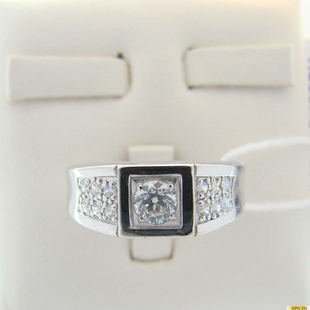 Серебряное кольцо-печатка (перстень), 925 пробы с фианитом, 2200000425157