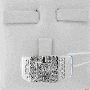 Серебряное кольцо-печатка (перстень), 925 пробы с фианитом, 2200000425942